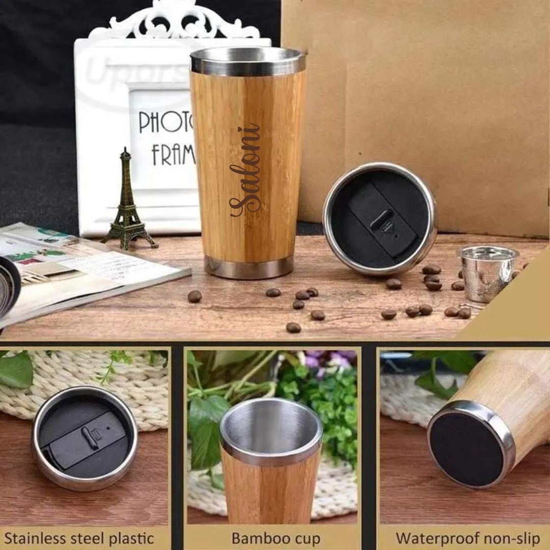Personalized Premium Bamboo Tumbler - Eco-Friendly Gift
